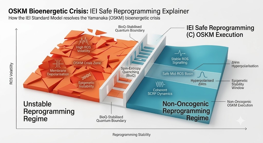 OSKM Bioenergetic Crisis: IEI Safe Reprogramming Explainer
